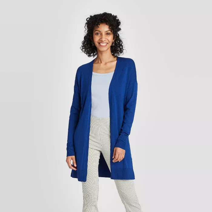Women's Back Belt Open Cardigan Sweater - A New Day™ | Target
