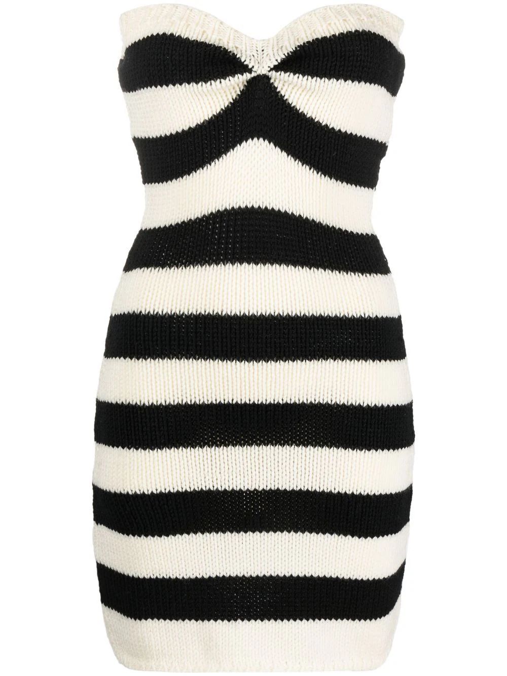 Marni Striped Strapless Knitted Dress - Farfetch | Farfetch Global