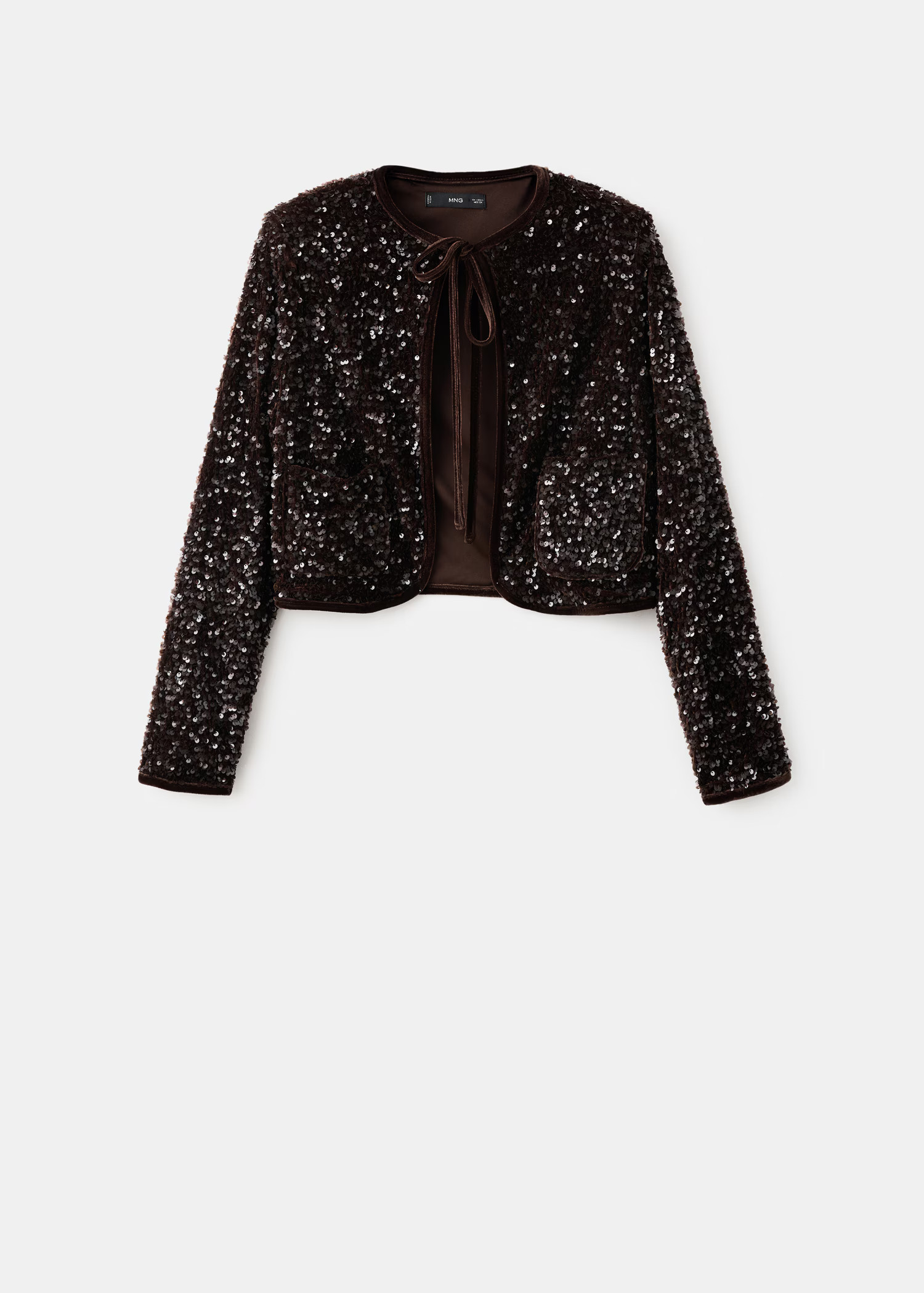 Velvet jacket with sequins and bow | MANGO (UK)