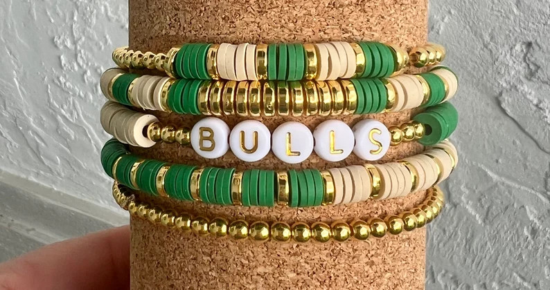 USF Bulls Stacked Bracelets - Etsy | Etsy (US)