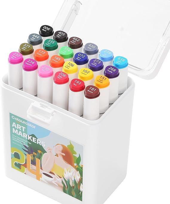 Colourcolor Alcohol Markers Set Dual Tip Fine & Chisel Art Markers Twin Sketch Markers Pens Perma... | Amazon (US)