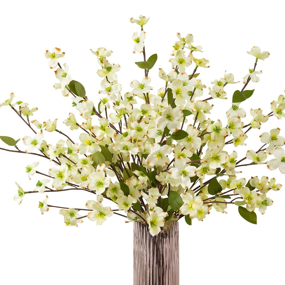 Artificial Flowers Blossom Stems Dogwood Silk Flowers Fake Cornus Bush for Home Decoration Table ... | Amazon (US)