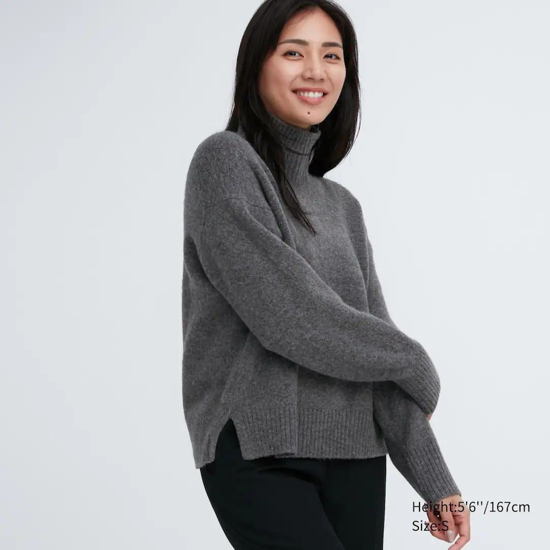 SOUFFLÉ YARN HIGH NECK JUMPER | UNIQLO (UK)