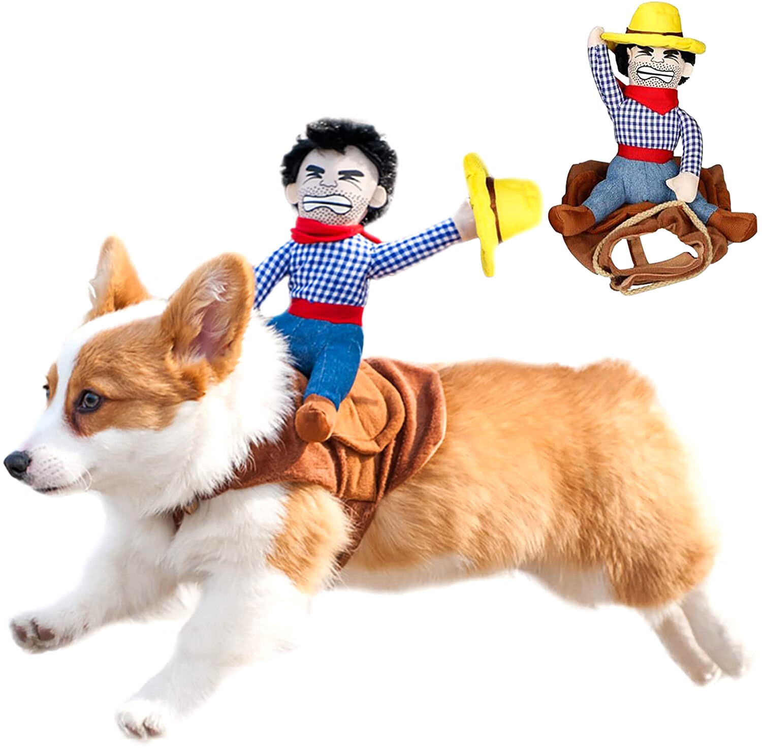 WILLED Cowboy Rider Dog Costumes, Funny Riding Cowboy Knight Transformation Costume for Halloween... | Walmart (US)