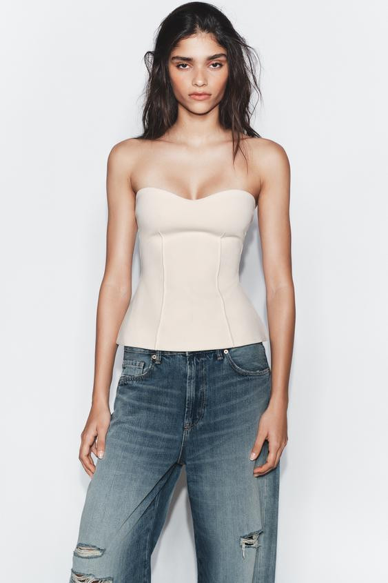 SWEETHEART BANDEAU TOP | Zara UK