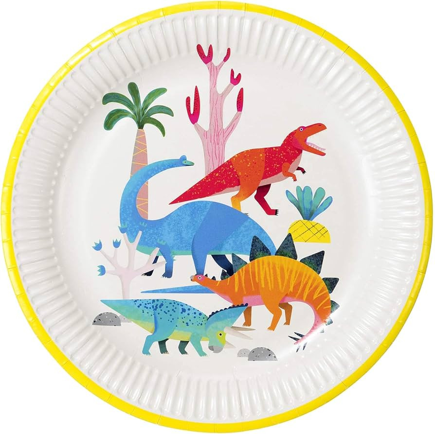 Talking Tables Dinosaur Paper Plate 23Cm 8Pk, Mixed colors | Amazon (US)