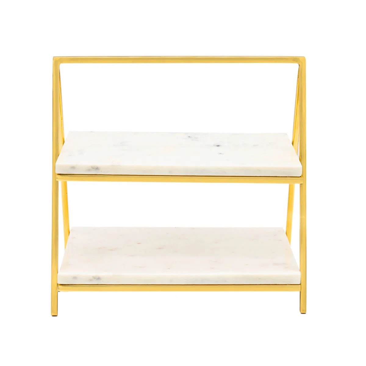 Madeline Marble Two Tiered Serving Stand | Wayfair North America