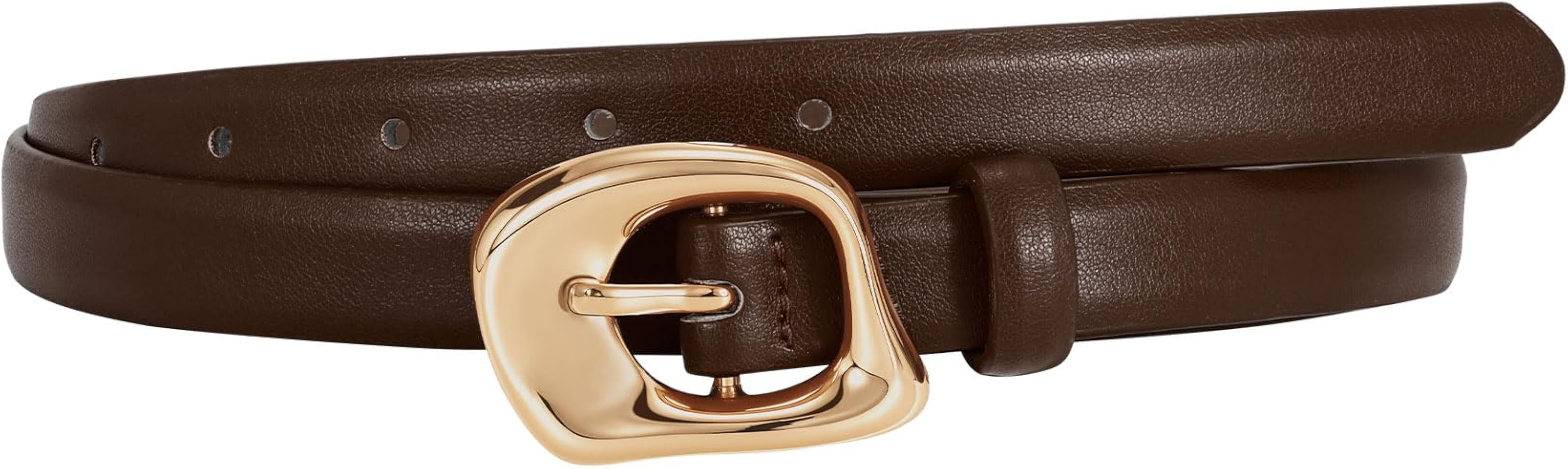 WERFORU Women’s Leather Belt with Gold Buckle Thin Belts for Women Fashion Waist Belts for Jean... | Amazon (US)