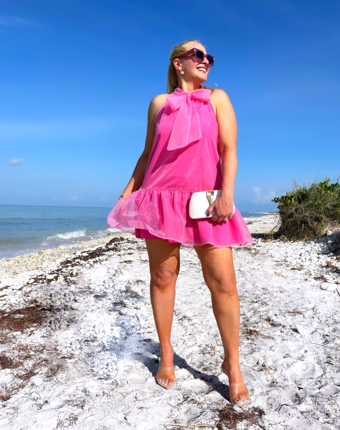 Fuschia Wedding Guest Dress for Beach