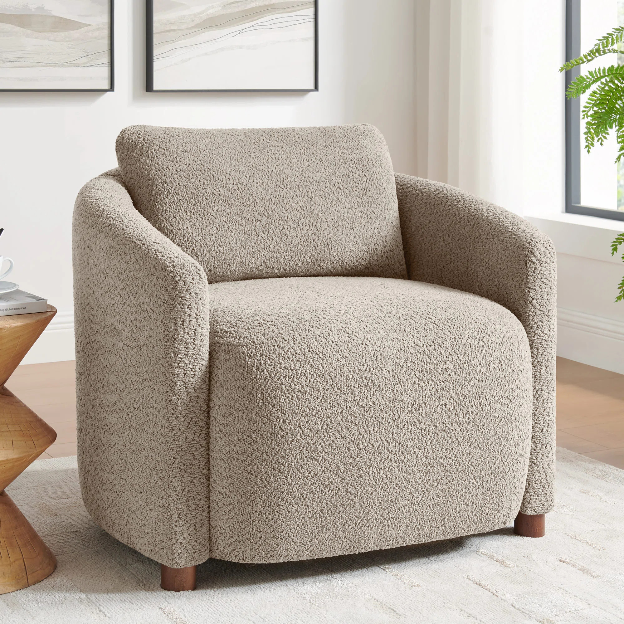 34.1'' Upholstered Accent Chair With Removable Back Cushion | Wayfair North America