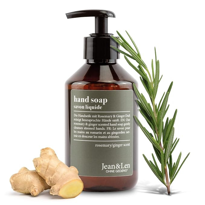 Moisturizing Liquid Hand Soap by Jean&Len with Rosemary Ginger scent, for soft and clean hands, s... | Amazon (US)