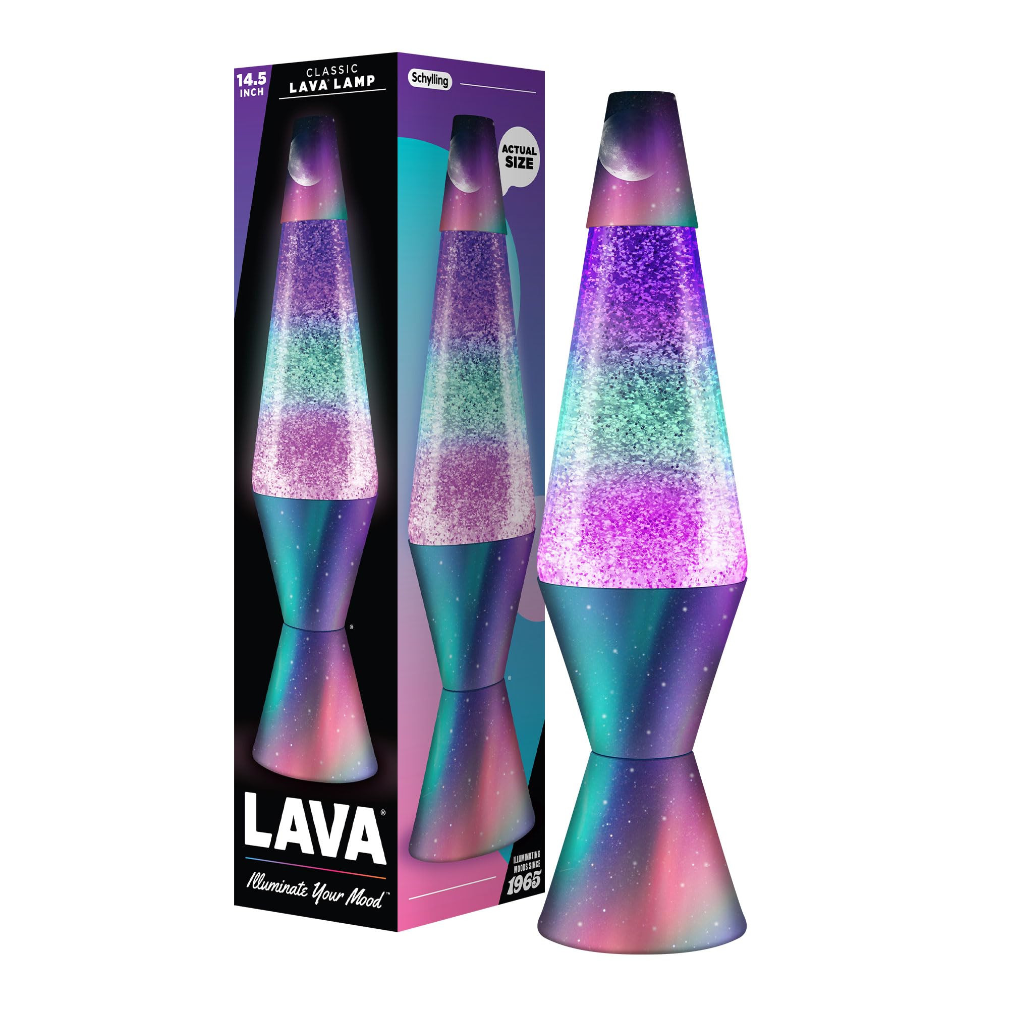 Lava® Lamp - 14.5" Polar Glimmer - The Original Motion Light - Silver Glitter, Multicolor Base a... | Amazon (US)