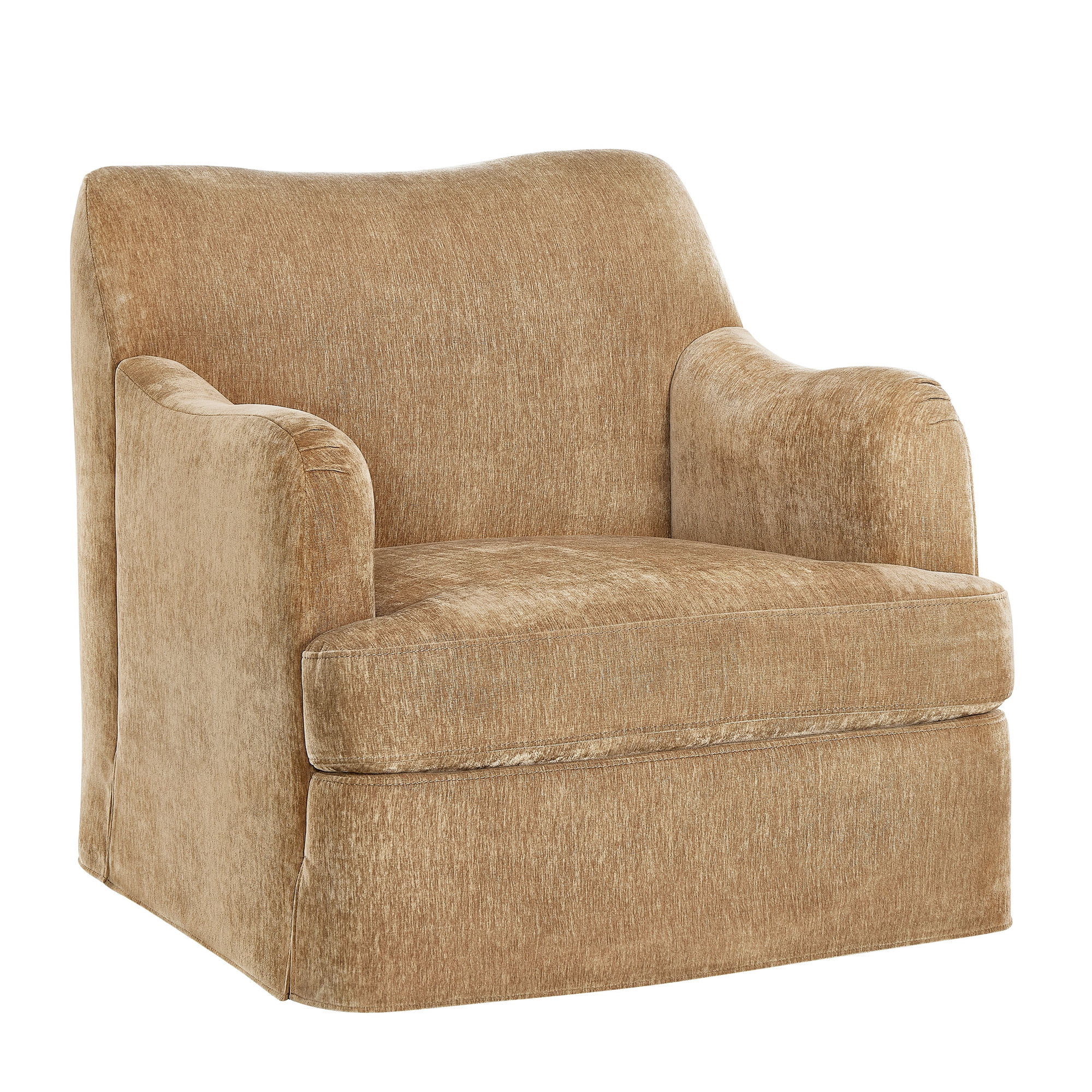 My Texas House Lauren Swivel Accent Chair with Honey Brown Fabric Upholstery | Walmart (US)
