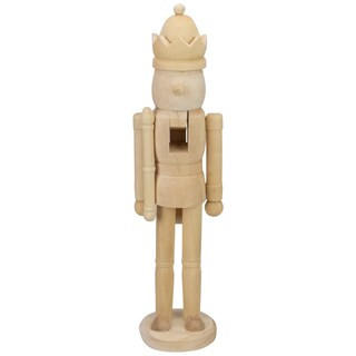 Northlight 14.75" Unfinished Paintable Wooden Christmas Nutcracker with a Crown | Michaels Stores