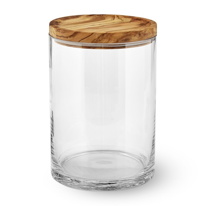 Williams Sonoma Olivewood & Glass Canister | Williams-Sonoma