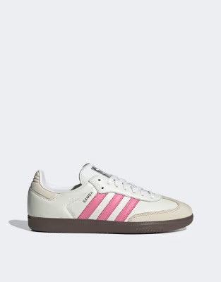 adidas Originals Samba OG trainers in white and pink | ASOS (Global)