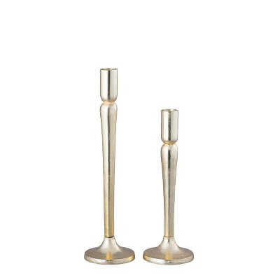 Classic Touch Simple Gold Taper Candle Holder, 2 sizes | Target