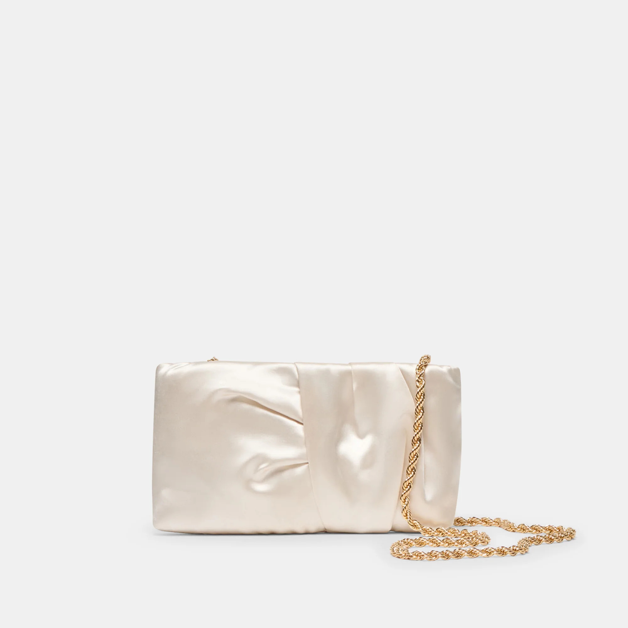 Rozey Clutch White Satin | DolceVita.com