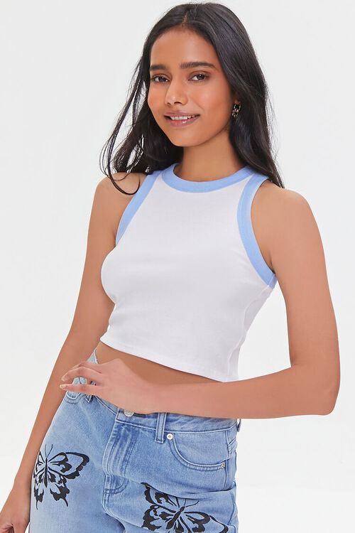 Contrast-Trim Cropped Tank Top | Forever 21 (US)