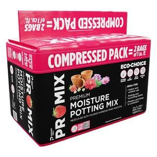 2 cu. ft. Premium Moisture Potting Mix Compressed Soil | The Home Depot