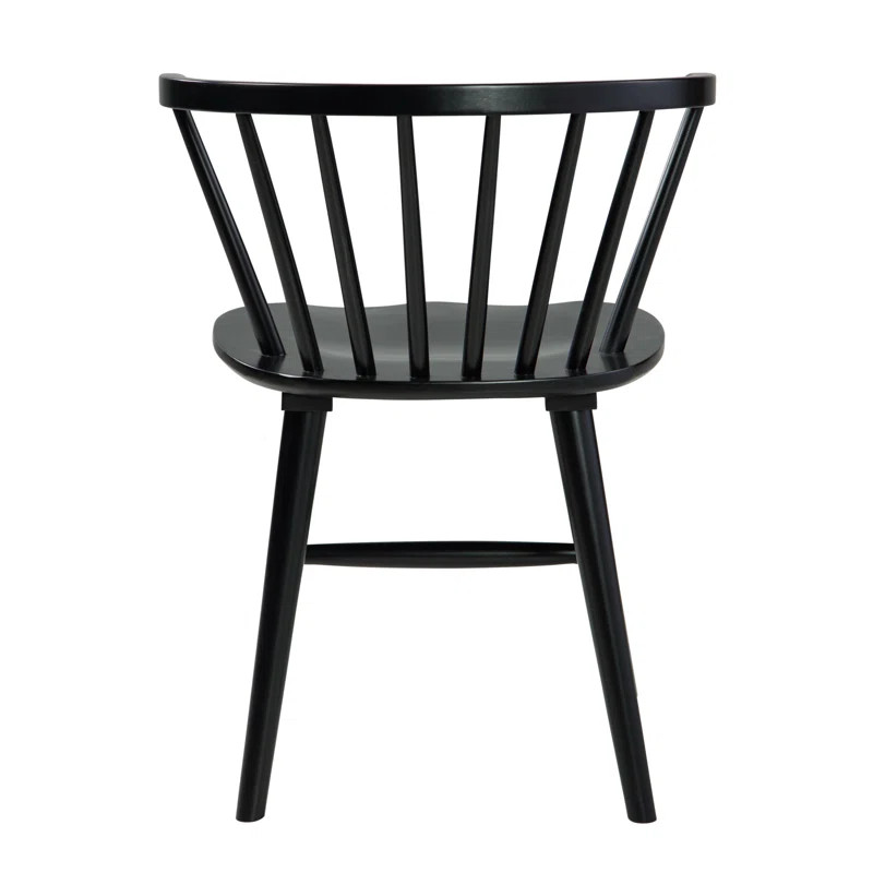 Farleigh Hungerford Solid Wood Windsor Back Side Chair in Black (Set of 2) | Wayfair North America