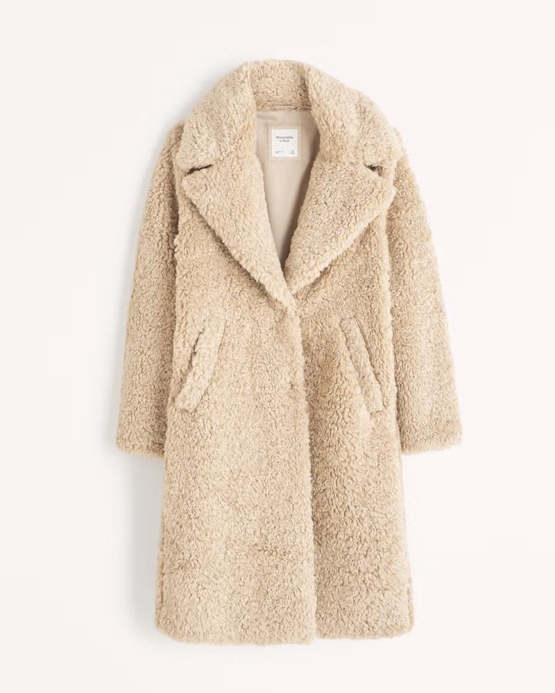 Women's A&F Teddy Long Coat | Women's Coats & Jackets | Abercrombie.com | Abercrombie & Fitch (US)