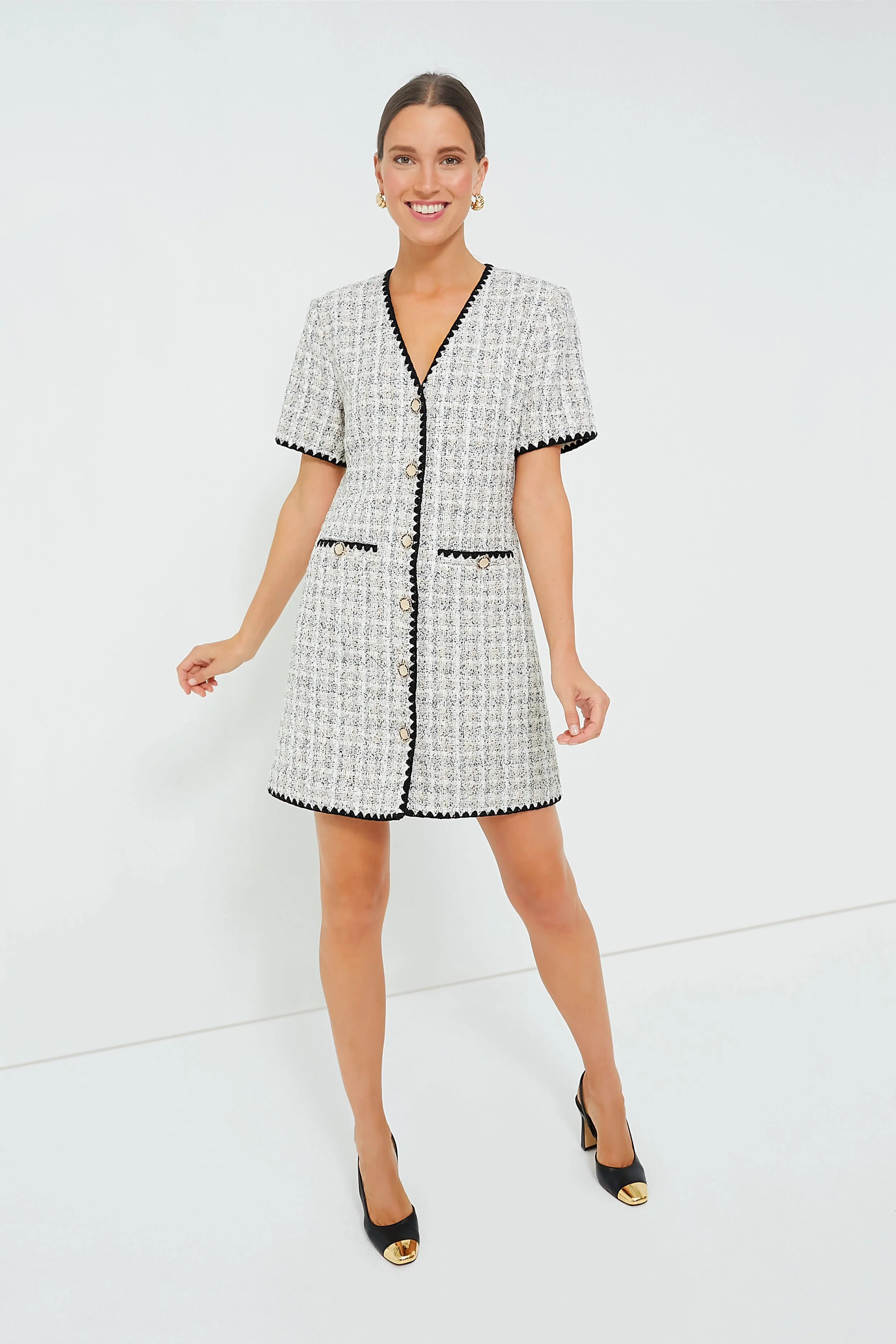 White Tweed Josephine Dress | Tuckernuck (US)
