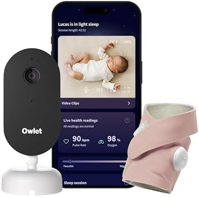 Owlet Dream Duo – FDA-Cleared Smart Baby Monitor with Sock & HD Video Cam 2K HD Video, Cry & Mo... | Amazon (US)