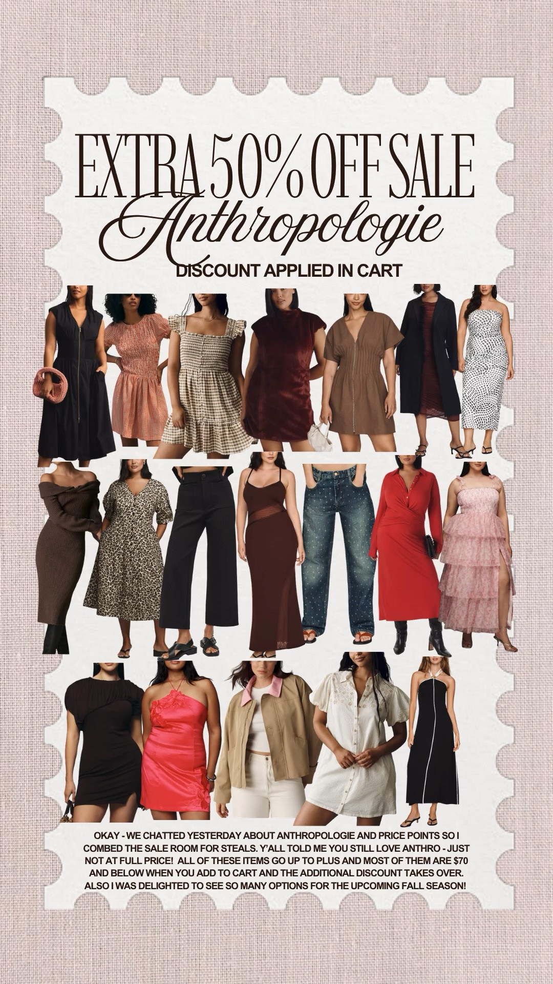 @Anthropologie sale! Additional 50% off all sale items!! So many gorgeous wedding guest options , plus size options and more