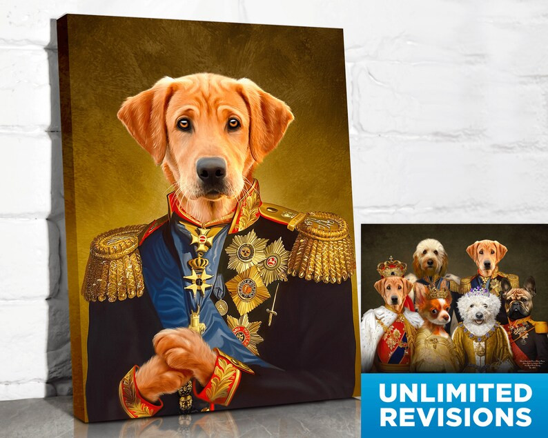 Royal Pet Portrait from Photo, Renaissance Dog Portrait Custom Painting, Custom Dog Painting, Gif... | Etsy (US)