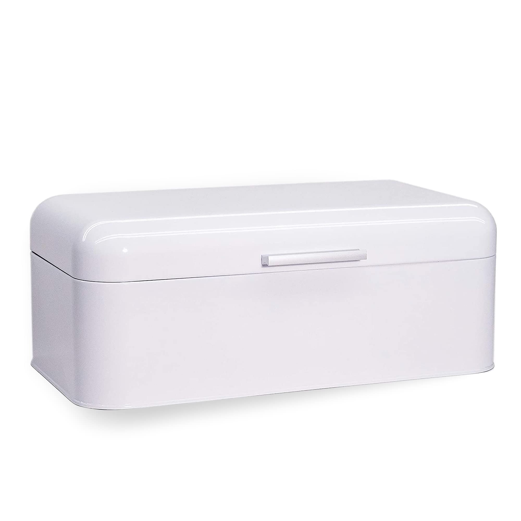 Culinary Couture Large Glossy White Bread Box for Kitchen Countertop - Bread Storage Container - ... | Amazon (US)