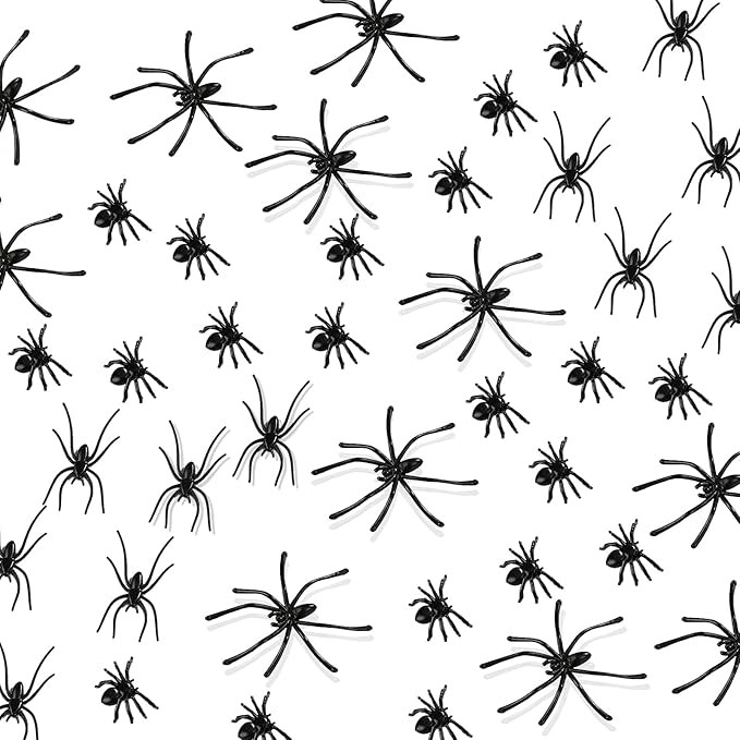 120PCS Plastic Realistic Spiders Halloween Decorations, 3 Sizes Small Spider Toys, Black Spider f... | Amazon (US)