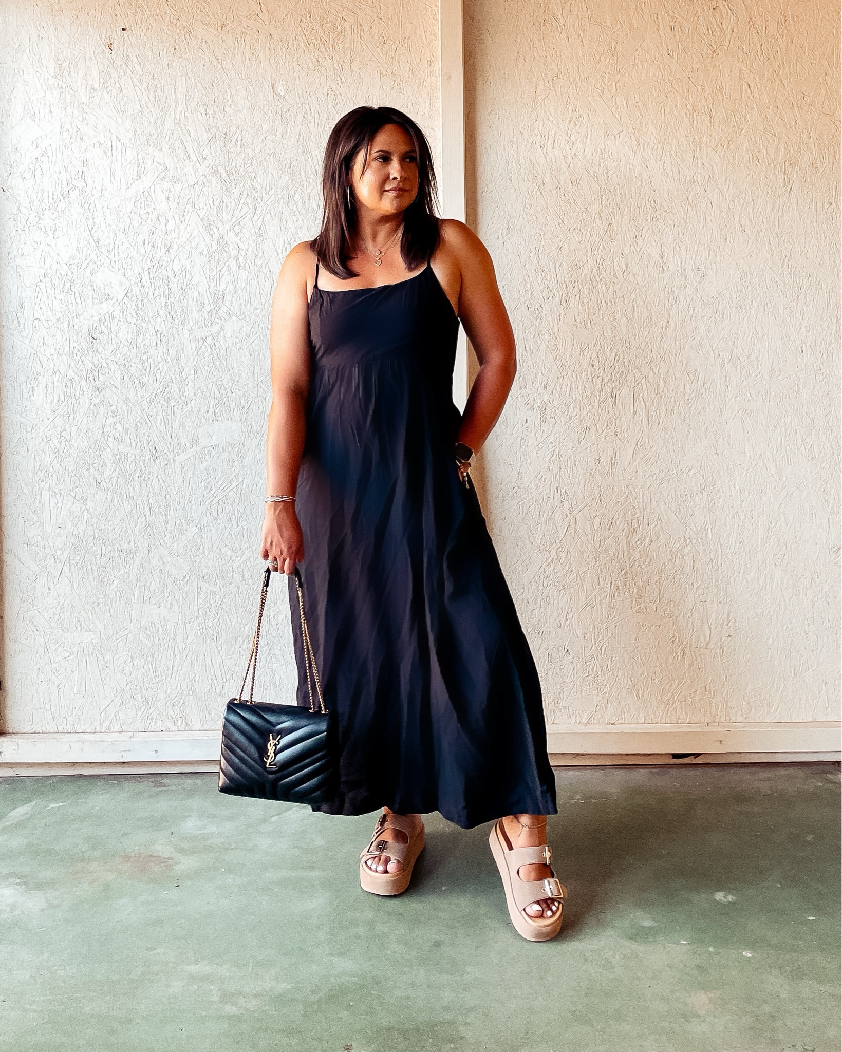 { summer fridays ❥

• YSL Loulou Small Crossbody in Quilted Leather - Black Leather / Gold
• Best Ever Midi Dress in Black - L 
• Steve Madden Katie Platform Slide Sandals in Taupe Suede - 9.5
** I always size up one in Steve Madden shoes ** 

Casual Midsize Style . Casual Date Night Outfit . NSale . Nordstrom Anniversary Sale . Modern Rez Girl Aesthetic . Native American Content Creator } 

#LTKShoeCrush #LTKxNSale #LTKItBag