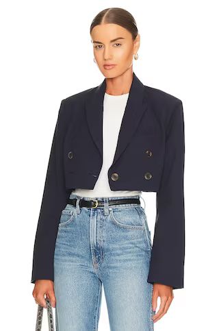 L'Academie Aven Blazer in Navy & Blue Stripe from Revolve.com | Revolve Clothing (Global)