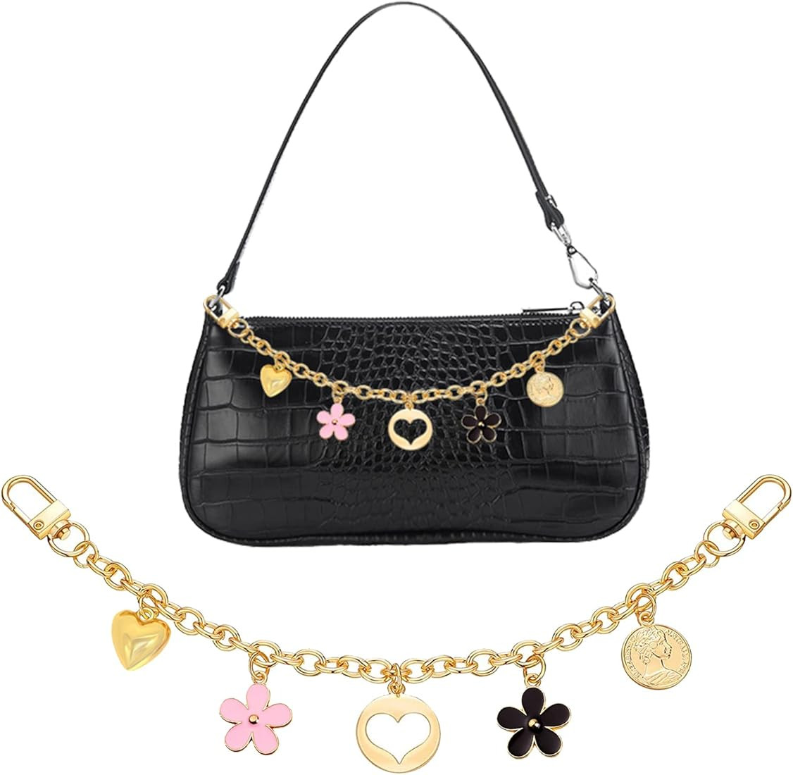 HOSBY Bag Charm Handbag Chains Decoration for Women, Sparkling Pendant Accessories for Purse Desi... | Amazon (US)