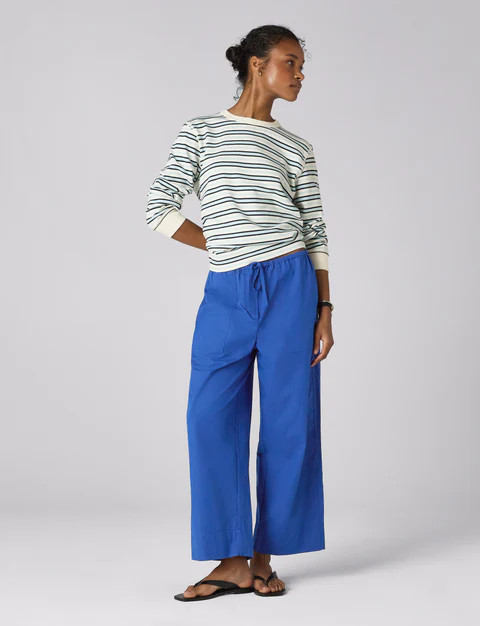 Sifnos Trousers: Fine Poplin, Cobalt Blue x Lucy Williams | With Nothing Underneath
