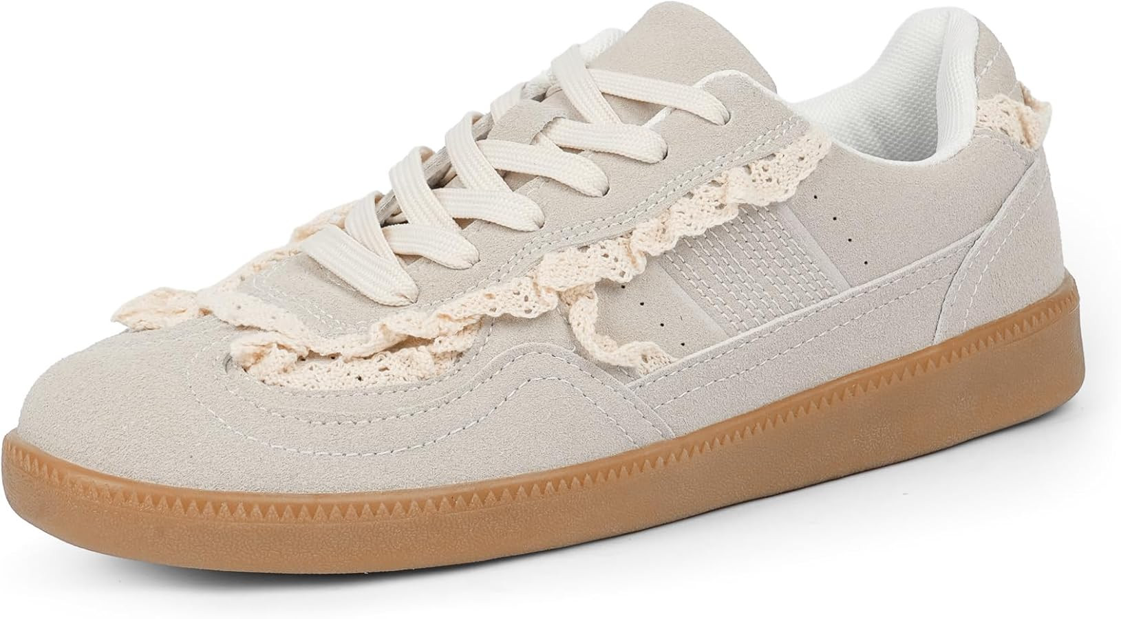 Fashion Sneakers for Women Lace up Rounded Toe Flat Dressy Womens Sneakers Causal Tennis Shoes | Amazon (US)