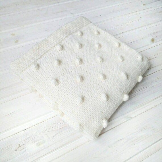 Popcorn knitted baby blanket Newborn wool blanket Pom pom baby | Etsy | Etsy (US)