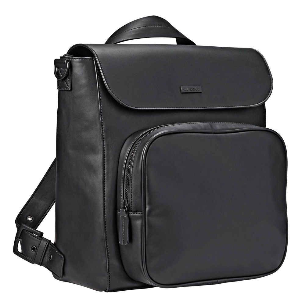 JJ Cole Vegan Leather Brookmont Backpack Diaper Bag - Blackout | Target