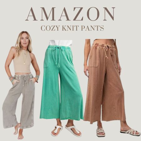 Amazon Easel Knit drawing string pants 

These sold out at social threads and found them on Amazon! So cute!!

Spring outfit, summer outfit idea, wide leg knit lounge pant 

#LTKFindsUnder100 #LTKFindsUnder50