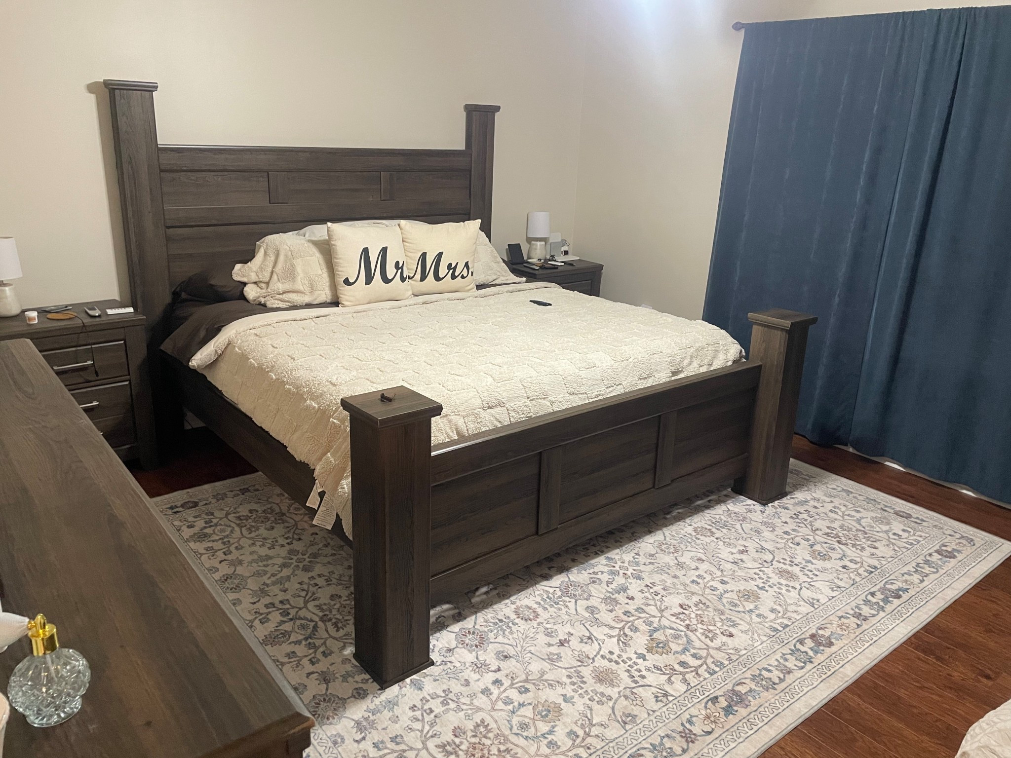 have been loving making our house a home (even if it is a little stressful)… 

there’s still things to be done in this room, pictures hung, curtains changed, etc. but i just wanted to share b/c it’s my favorite room in the house🤭

again, I’m OBSESSED with the rug!!

master bedroom rug
8’x10’ rug
neutral rug
dusty blue rug
bedroom set
cream king comforter
brown king sheets
Mr. & Mrs. pillows

#LTKHome