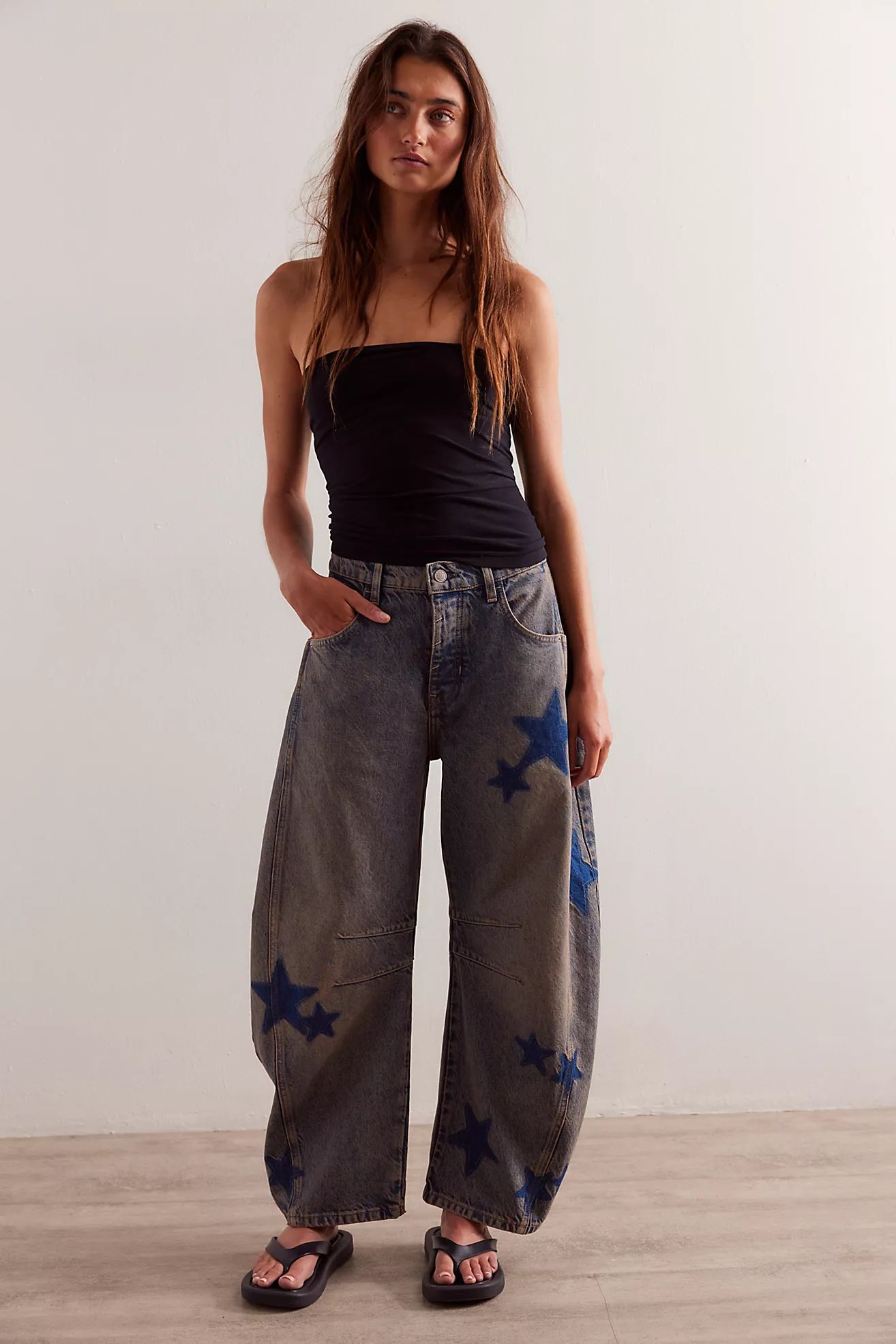 We The Free Good Luck Shadow Patch Jeans | Free People (Global - UK&FR Excluded)