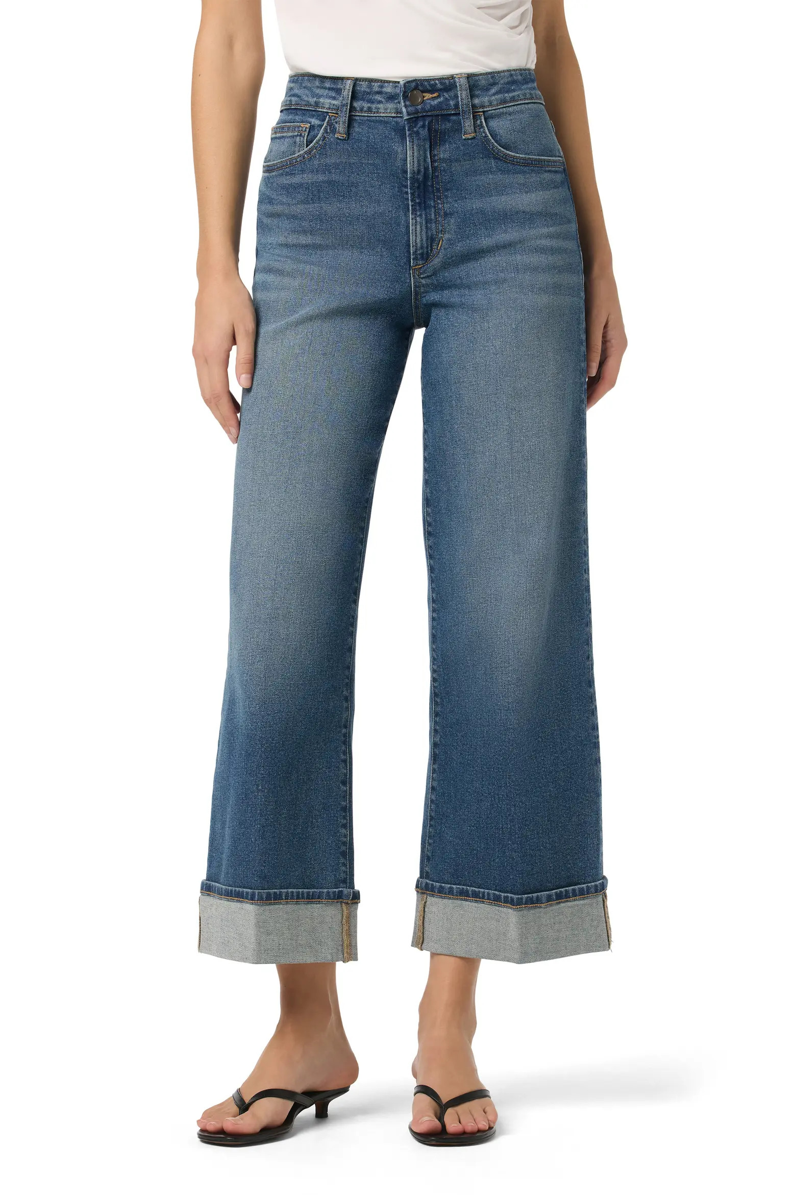 Cuffed High Waist Ankle Wide Leg Jeans (Women) | Nordstromrack | Nordstrom Rack