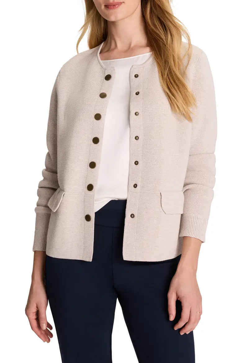 Collarless Knit Jacket (Women) | Nordstrom | Nordstrom