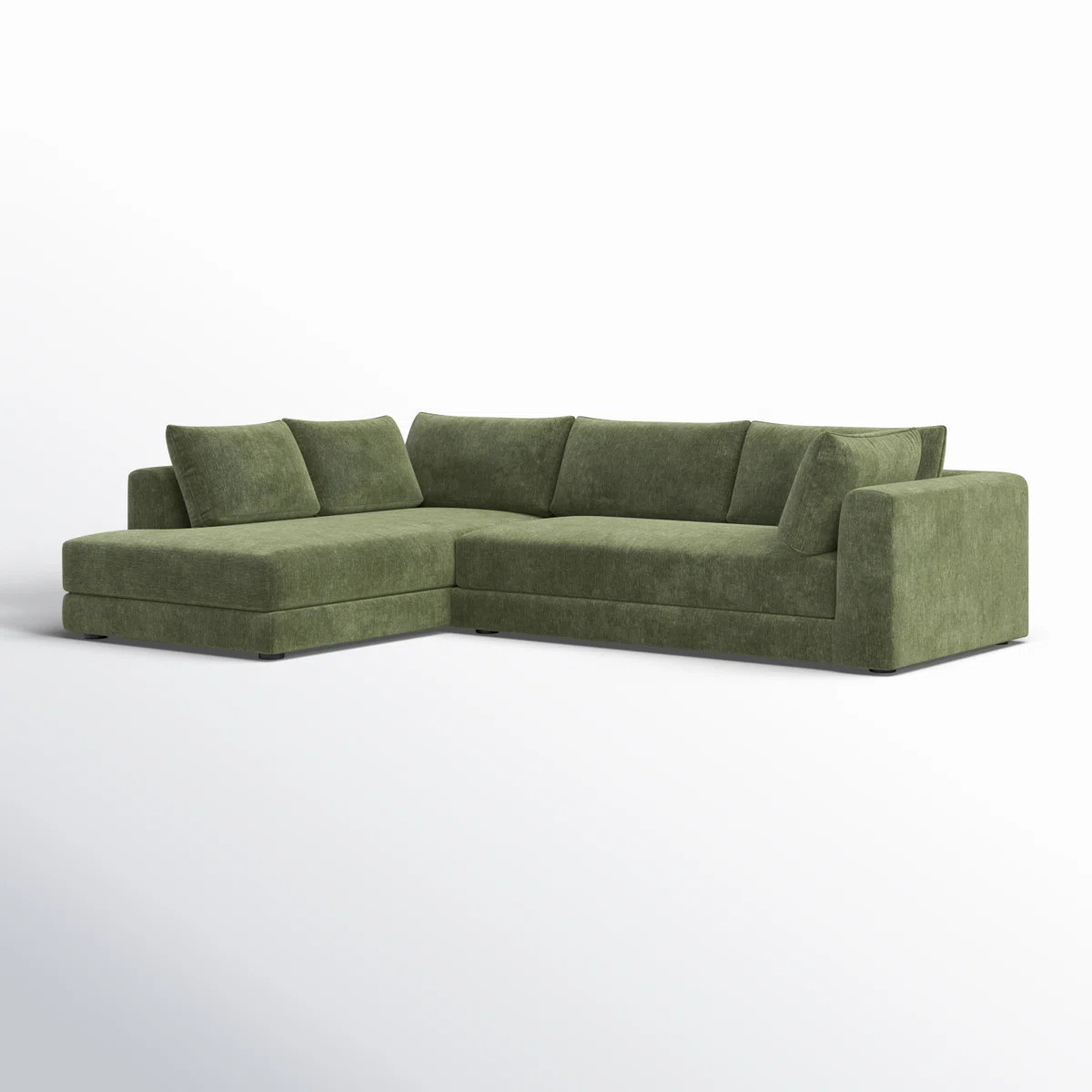 Marcel 122"W Fabric Sectional in Sagano Green | Wayfair North America