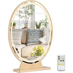 LVSOMT Vanity Makeup Mirror with Lights, 3 Color Lighting Dimmable LED Mirror, Touch Control, 360°Ro | Amazon (US)