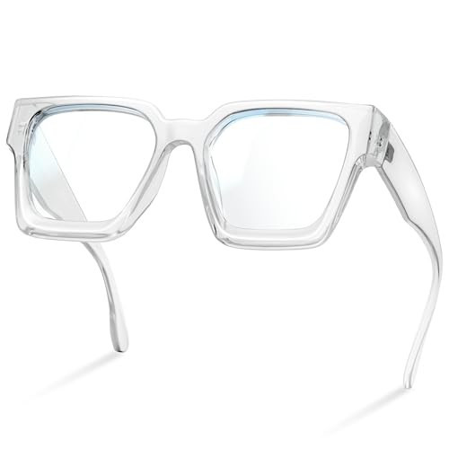 livho Oversized 99% Blue Light Glasses for Woman - Rectangle Fashion Glasses for Computer, Chic Preppy Frame - Anti Eyestrain | Amazon (US)