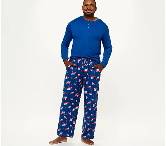MUK LUKS Men's Regular Butter Knit Matching Pajama Set - QVC.com | QVC