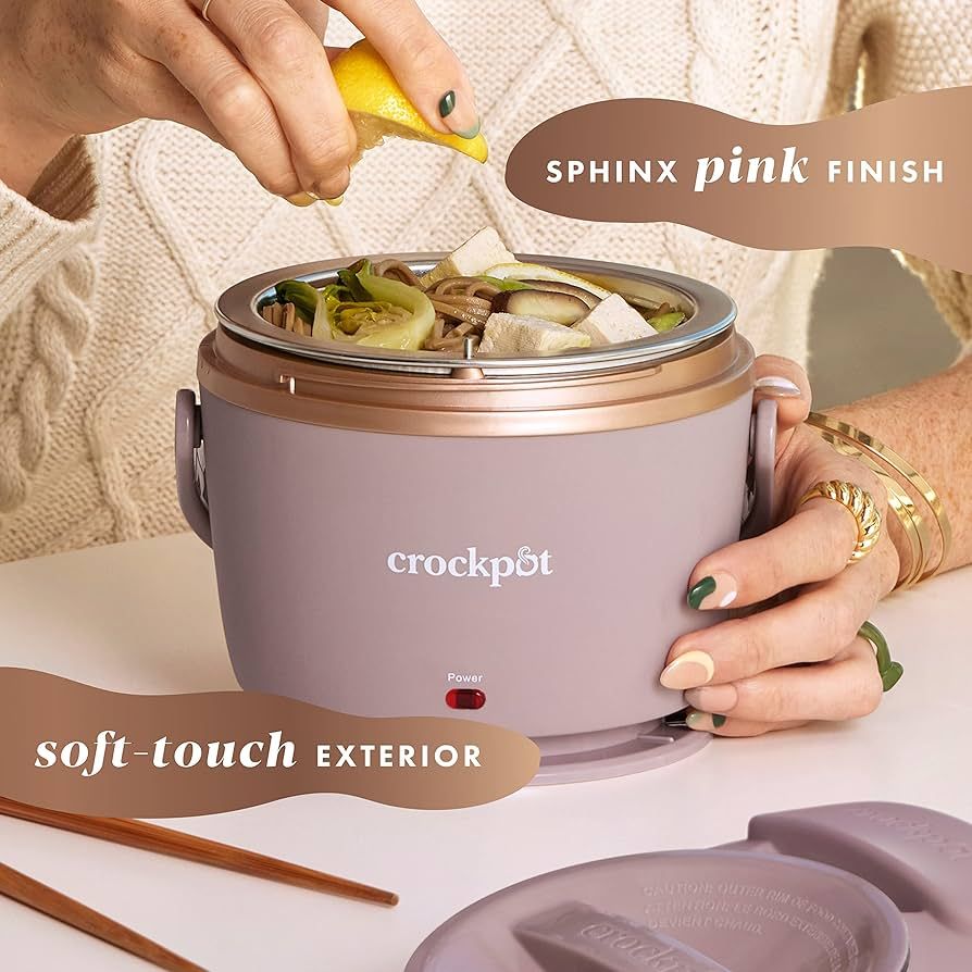 Crockpot Electric Lunch Box, Portable Food Warmer for Travel, Car, On-the-Go, 20-Ounce, Blush Pink | Amazon (US)