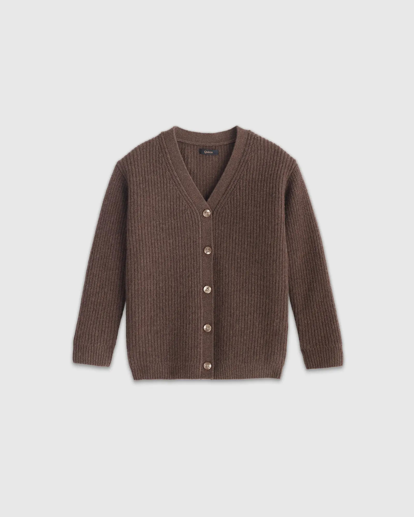 Washable Cashmere Oversized Fisherman Cardigan - Toddler in Brown | Quince